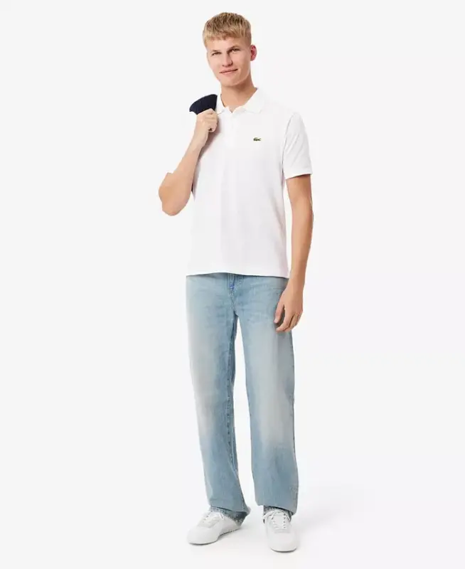 Men's L.12.12 Classic-Fit Short-Sleeve Piqué Polo Shirt-001 - White - 2