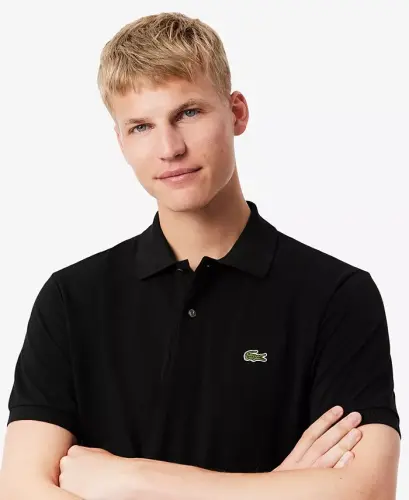 Men's L.12.12 Classic-Fit Short-Sleeve Piqué Polo Shirt-031 - Black - 3