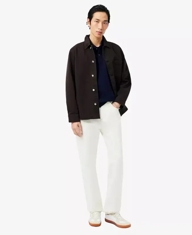 Men's L.12.12 Classic-Fit Short-Sleeve Piqué Polo Shirt-166 - Navy Blue - 2