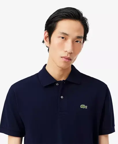 Men's L.12.12 Classic-Fit Short-Sleeve Piqué Polo Shirt-166 - Navy Blue - 3