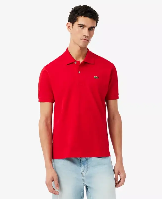 Men's L.12.12 Classic-Fit Short-Sleeve Piqué Polo Shirt-240 - Red - 1