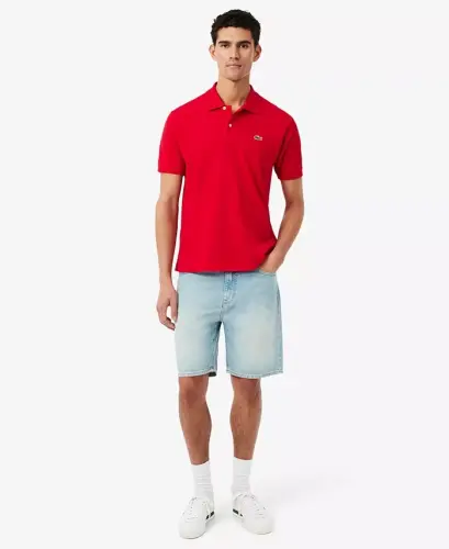 Men's L.12.12 Classic-Fit Short-Sleeve Piqué Polo Shirt-240 - Red - 3
