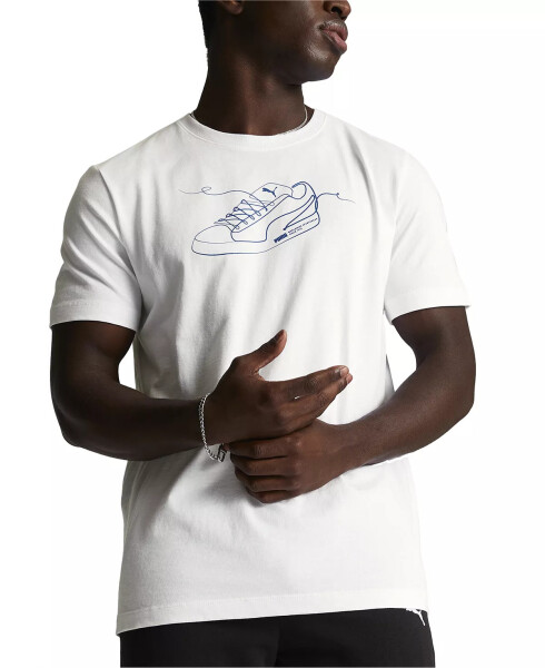 Men's Lace Up Regular-Fit Logo Graphic T-Shirt Puma White-cobalt Glaze - 1