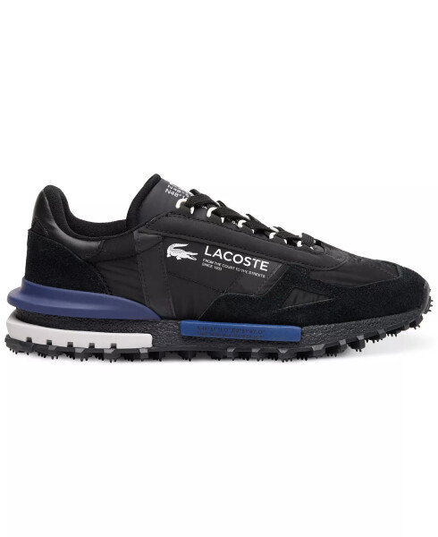 Men's Lacoste Elite Active Textile Sneakers Black/Navy - 3