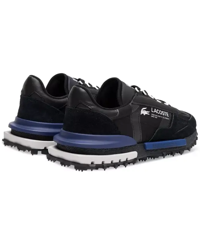 Men's Lacoste Elite Active Textile Sneakers-Black/Navy - 2