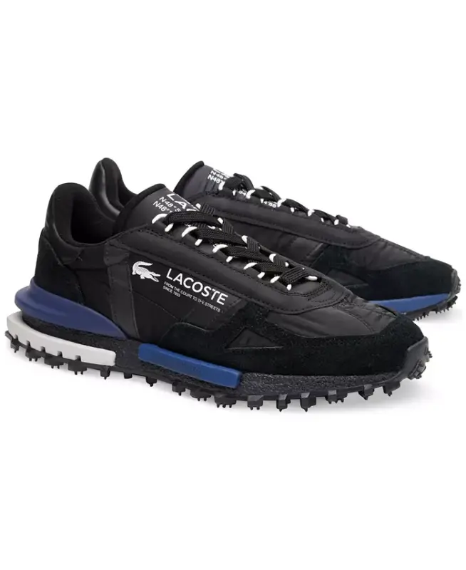 Men's Lacoste Elite Active To'qimachilik Krossovkalari-Qora/Ko'k - 1