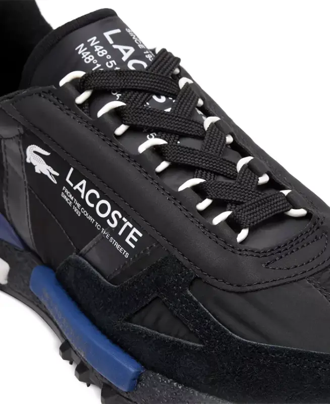 Men's Lacoste Elite Active To'qimachilik Krossovkalari-Qora/Ko'k - 6