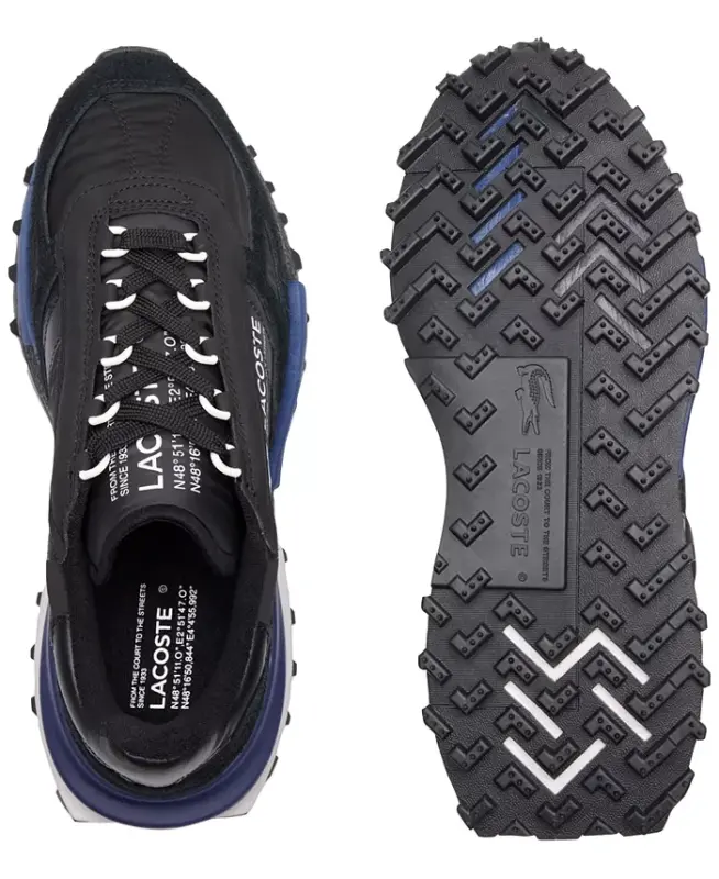 Men's Lacoste Elite Active To'qimachilik Krossovkalari-Qora/Ko'k - 4