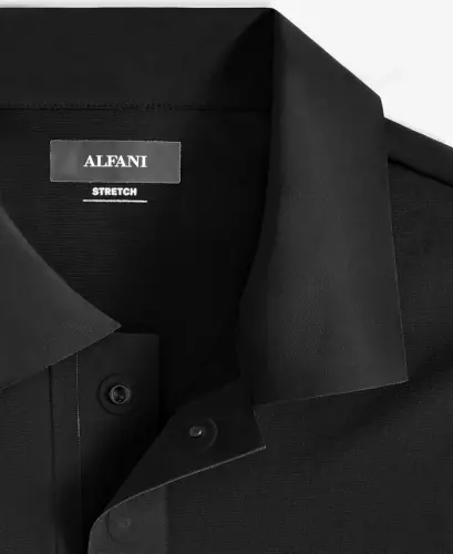 Men's Laser Cut Short Sleeve Performance Polo Shirt, Exclusively at Modazone-Deep Black - 3