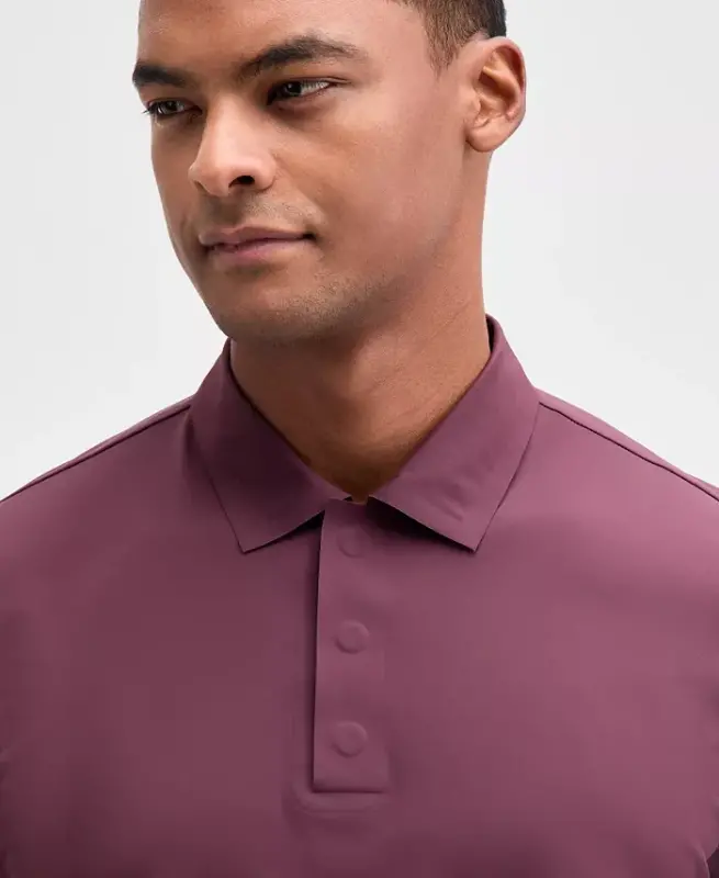 Men's Laser Cut Short Sleeve Performance Polo Shirt, Exclusively at Modazone - Deepest Currant - 3