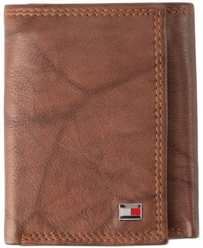 Men's Leather Billfold Pocket RFID Wallet-Tan - 1