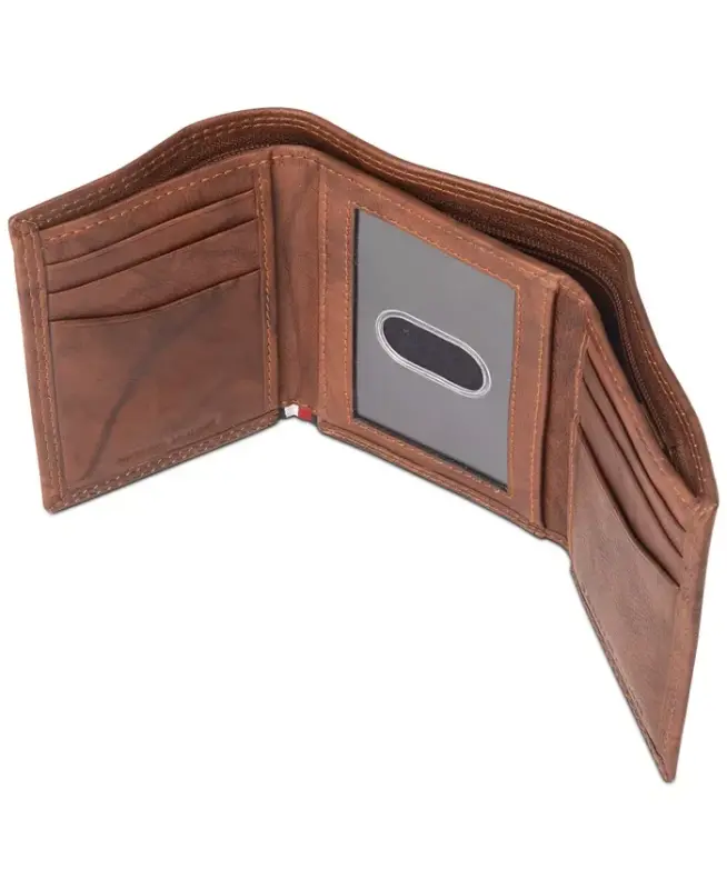 Men's Leather Billfold Pocket RFID Wallet-Tan - 3