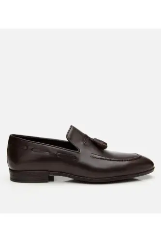 Men's Leather Brown Tassel Detailed Loafer - 1