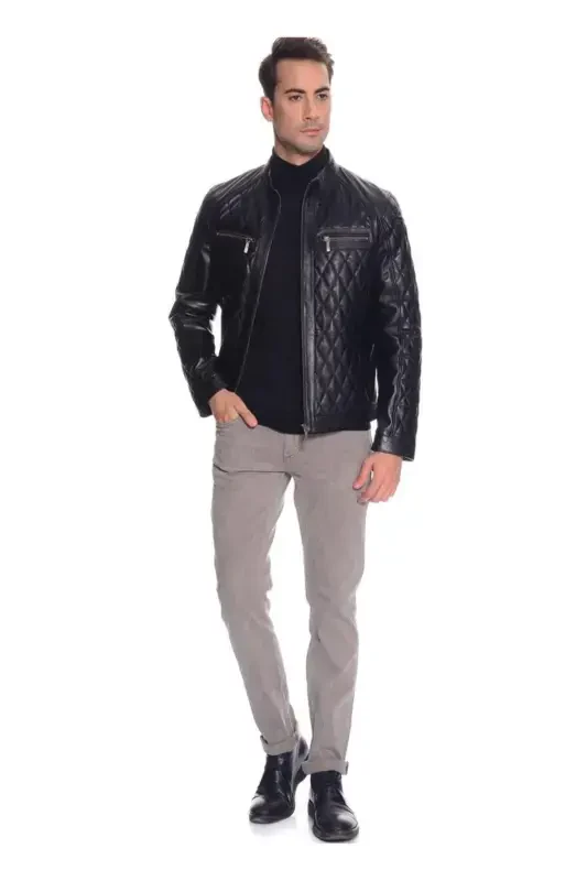 Men's Leather Jacket - PIERRE CARDIN