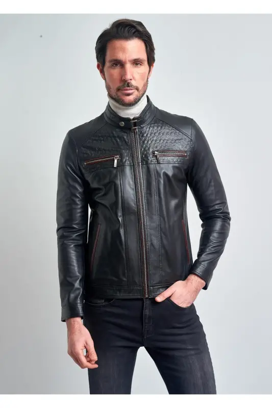 Men's Leather Jacket - PIERRE CARDIN