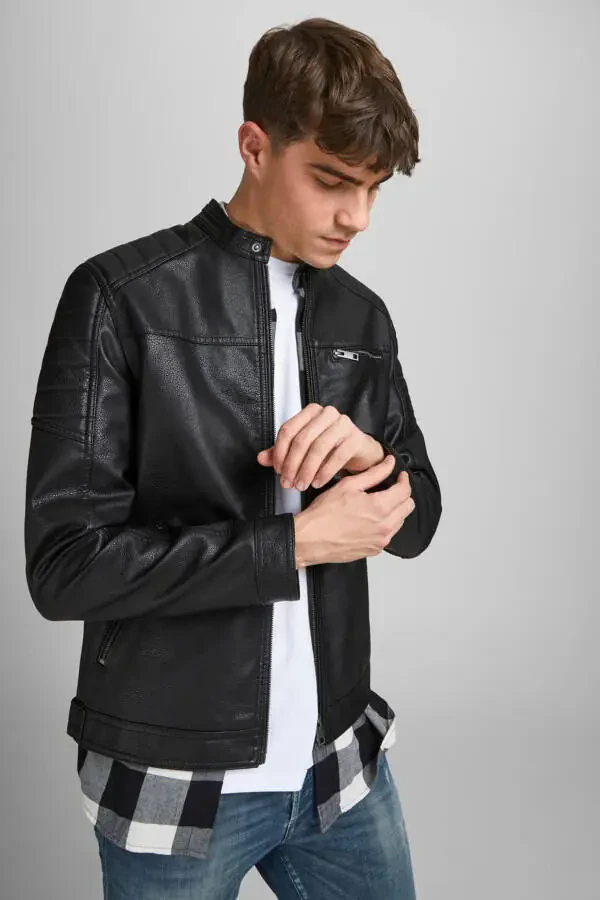 Men's Leather Jacket 63412147218 Black - 1
