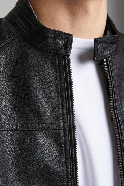 Men's Leather Jacket 63412147218 Black - 4