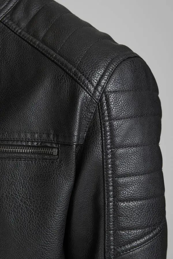 Men's Leather Jacket 63412147218 Black - 6