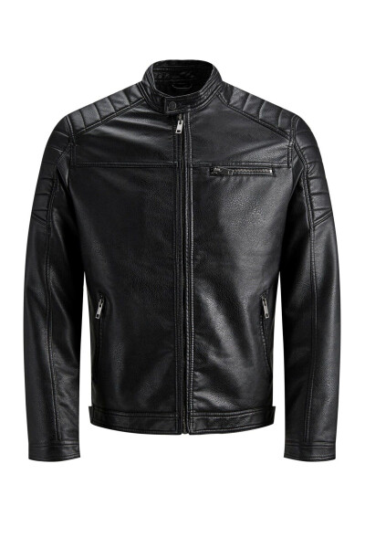 Men's Leather Jacket Black - 1