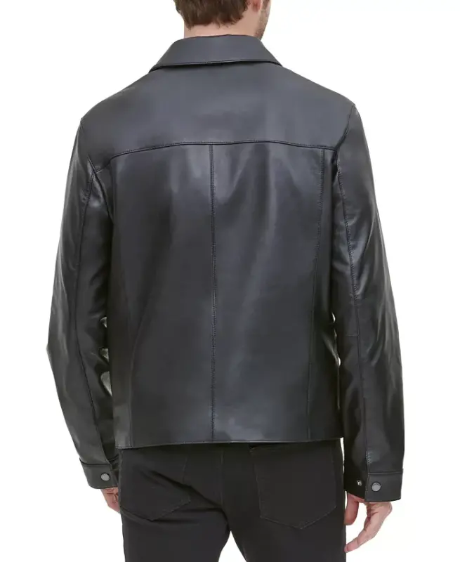 Men's Leather Jacket, Created for Modazone-Black - 2