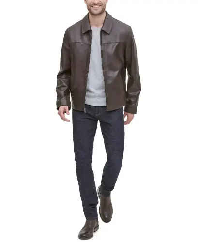 Men's Leather Jacket, Created for Modazone-Java - 5