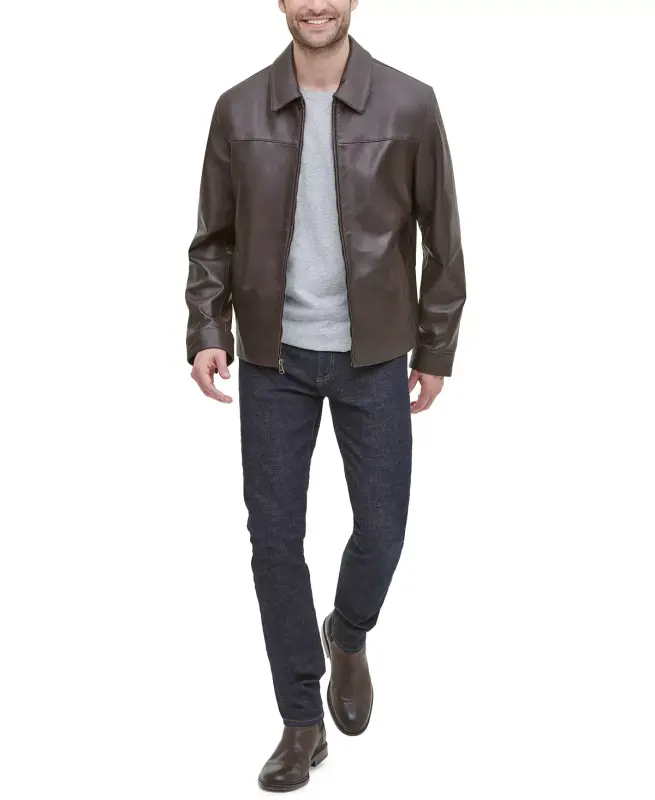 Men's Leather Jacket, Created for Modazone-Java - 5