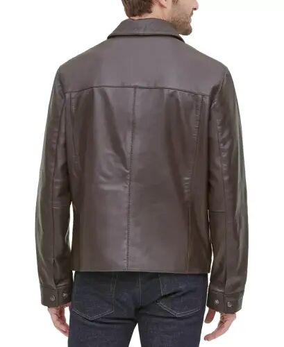 Men's Leather Jacket, Created for Modazone - Java - COLE HAAN (1)