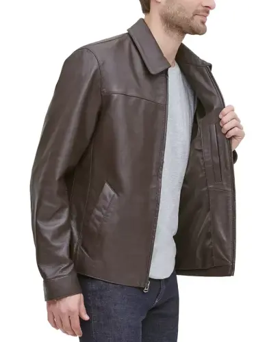Men's Leather Jacket, Created for Modazone - Java - 3