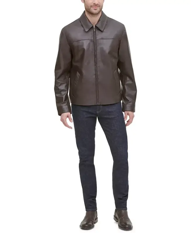 Men's Leather Jacket, Created for Modazone - Java - 4