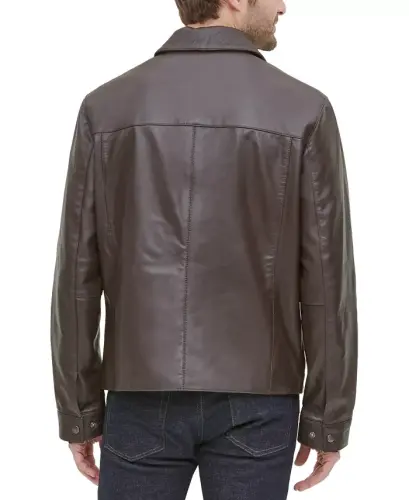 Men's Leather Jacket, Created for Modazone - Java - COLE HAAN (1)