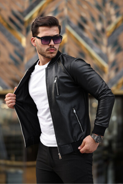 Men's Leather Jacket Winter Jacket Leather Coat - 6