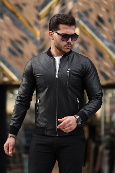 Men's Leather Jacket Winter Jacket Leather Coat - 7