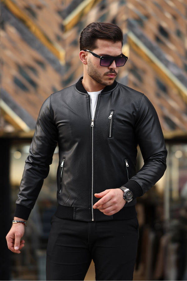 Men's Leather Jacket Winter Jacket Leather Coat - 2