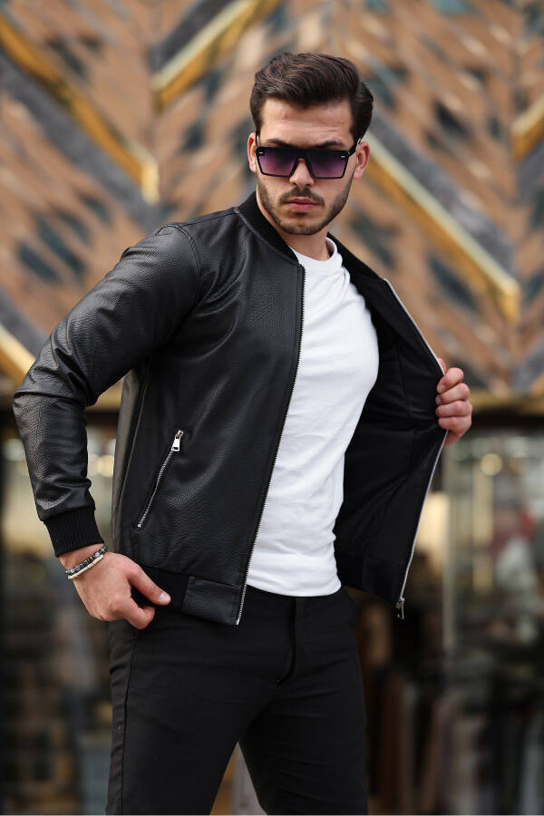 Men's Leather Jacket Winter Jacket Leather Coat - 4