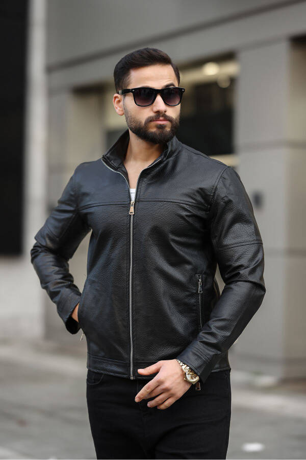 Men's Leather Jacket Winter Jacket Leather Coat - 2