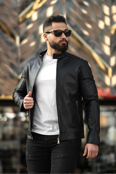 Men's Leather Jacket Winter Jacket Leather Coat - 8