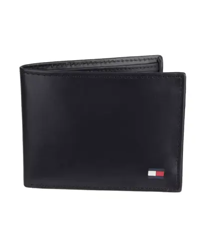 Men's Leather Passcase Wallet-Black - 1