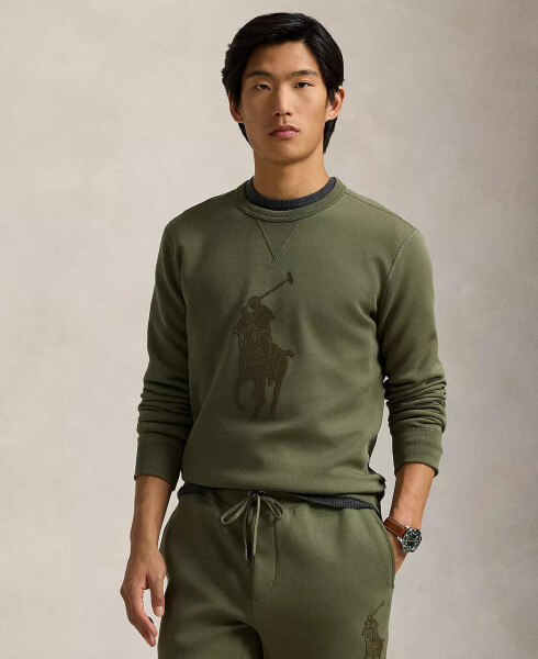 Men's Leather-Pony Double-Knit Sweatshirt Thermal Green - 1