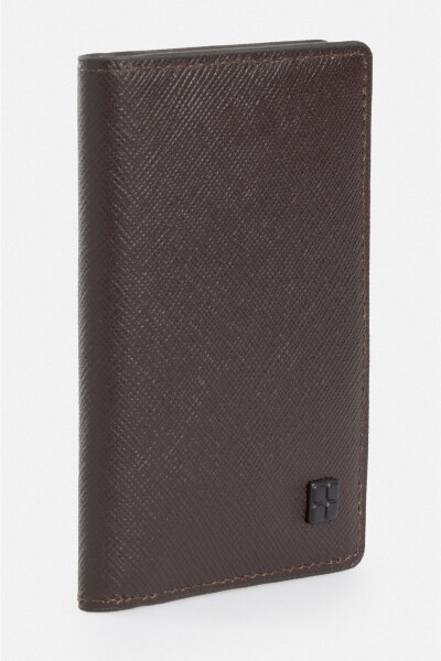 Men's leather wallet, brown, 100% leather. - 6