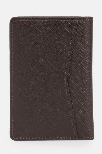 Men's leather wallet, brown, 100% leather. - 7