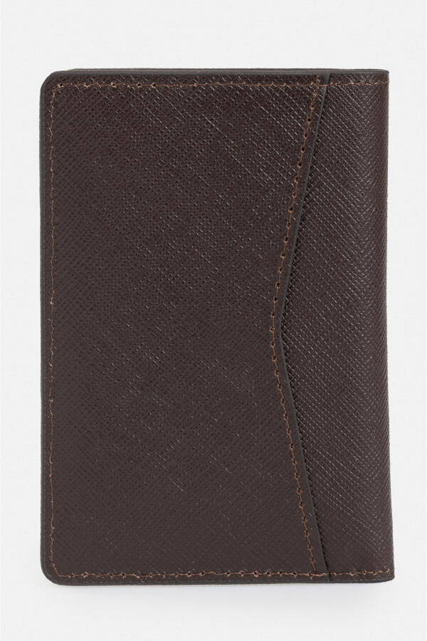 Men's leather wallet, brown, 100% leather. - 7