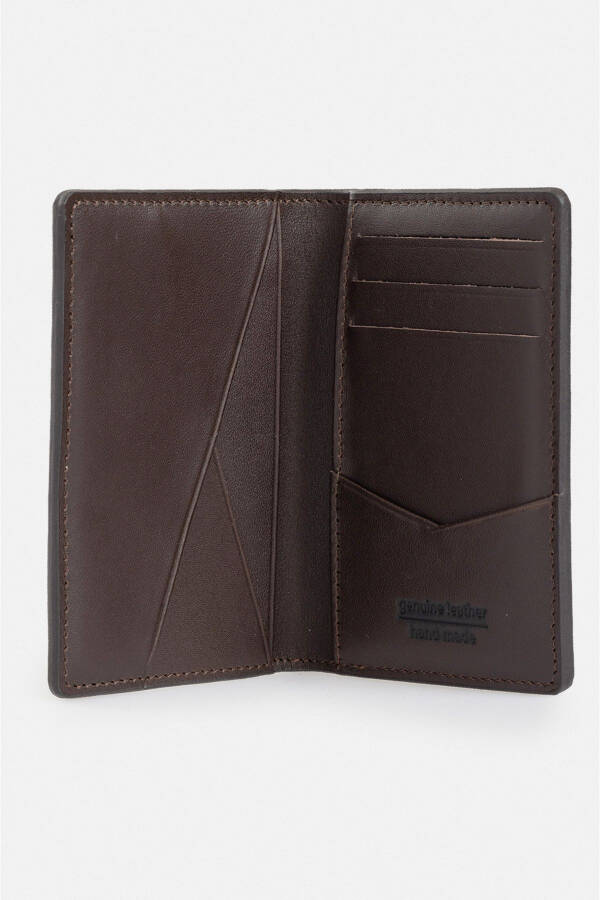 Men's leather wallet, brown, 100% leather. - 8