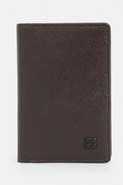 Men's leather wallet, brown, 100% leather. - 10