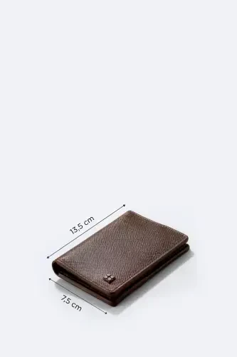 Men's leather wallet, brown, 100% leather. - Avva (1)