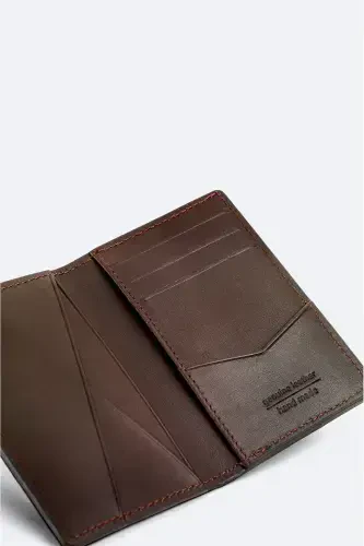 Men's leather wallet, brown, 100% leather. - 3