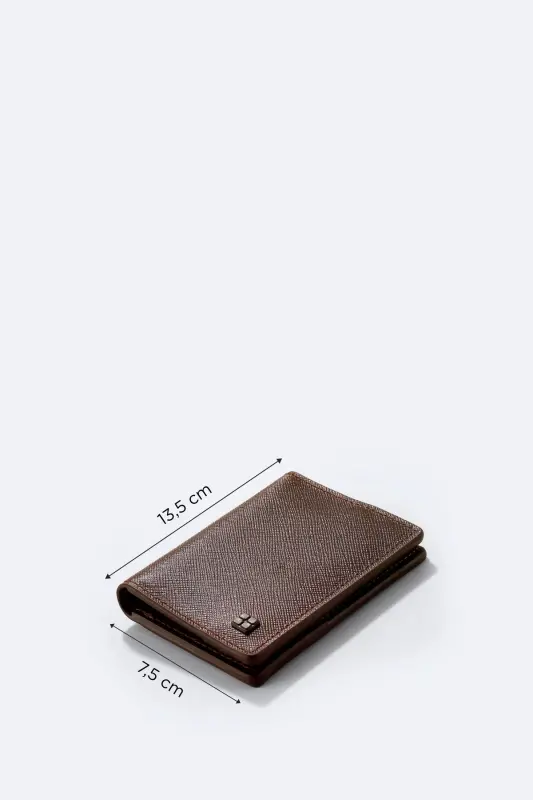 Men's leather wallet, brown, 100% leather. - 2