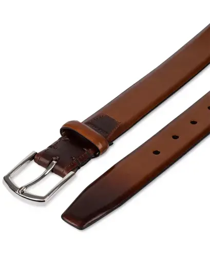 Men's Lewis Burnished Leather Dress Belt-Tan - 3