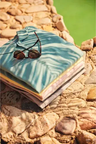 Men's Light Blue Basic Cotton Polo Neck T-shirt E001004-Light Blue - 6