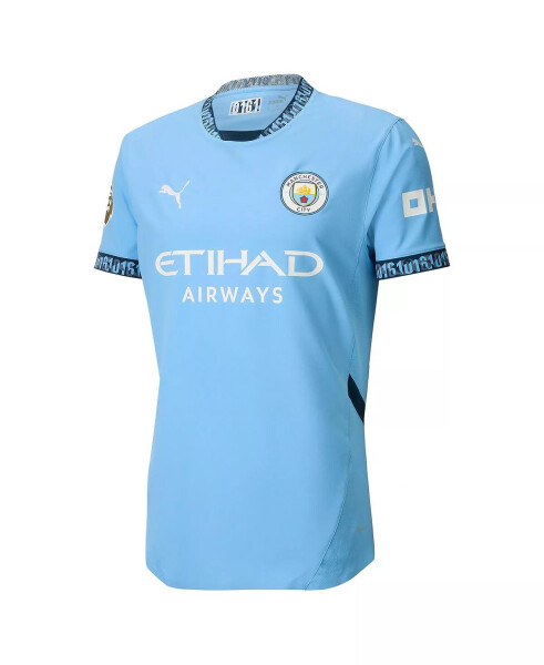 Men's Light Blue Manchester City 2024/25 Home Authentic Jersey Light Blue - 2