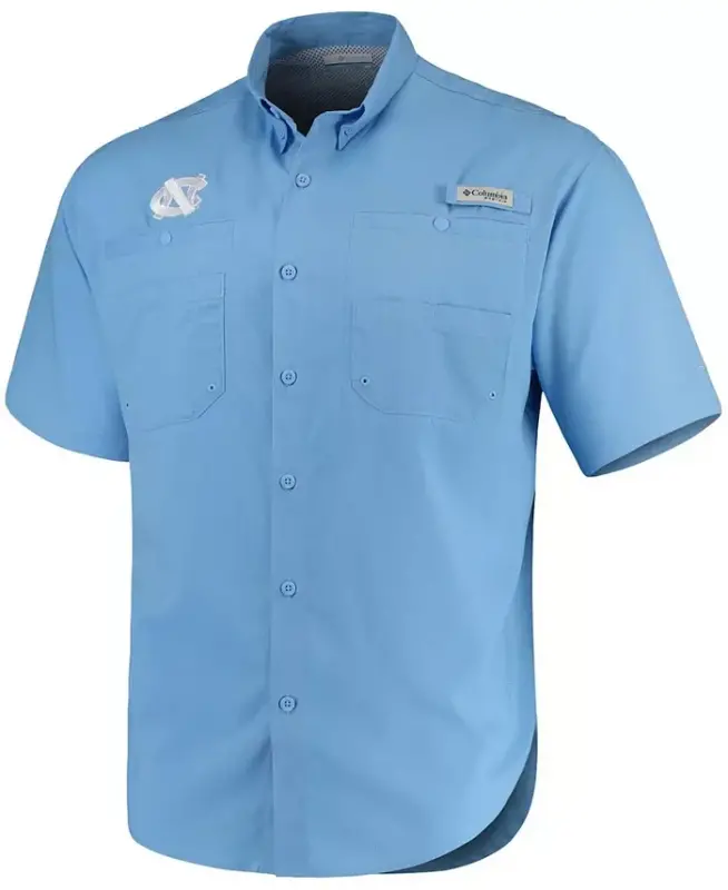 Men's Light Blue North Carolina Tar Heels Tamiami Shirt-Light Blue - COLUMBIA